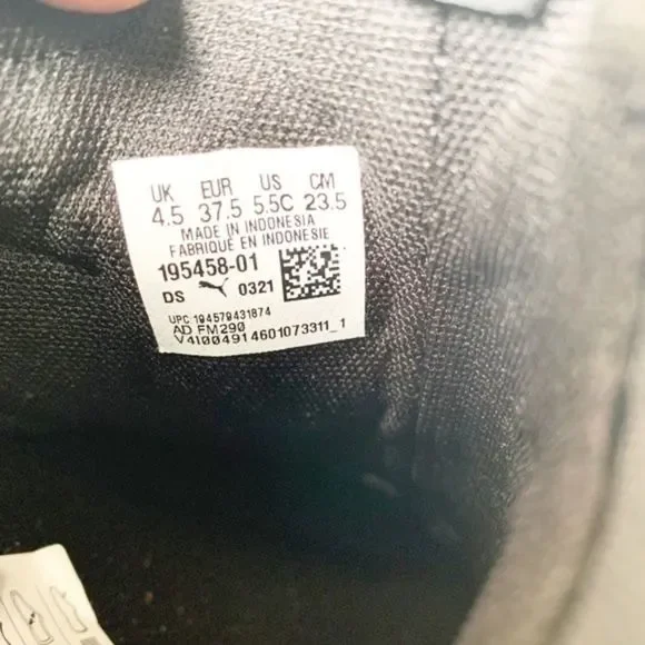 Puma Soft Foam Optimal Comfort Black Sneaker Shoes Size Youth 5.5 / Woman’s 7 - Picture 11 of 14